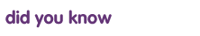 did you know